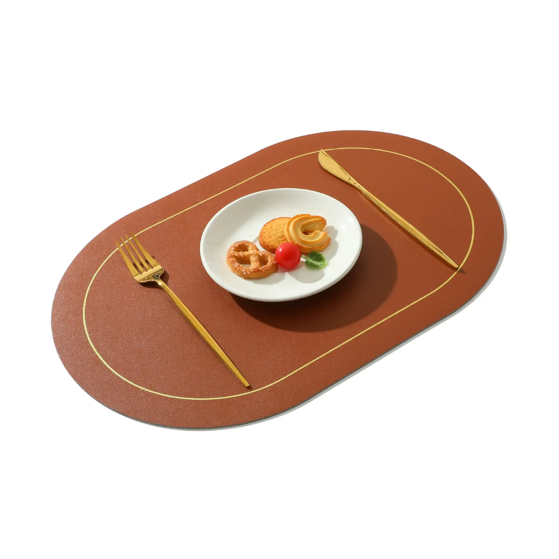 Wholesale Oval PU Leather Table Mats for Hotels & Restaurants4