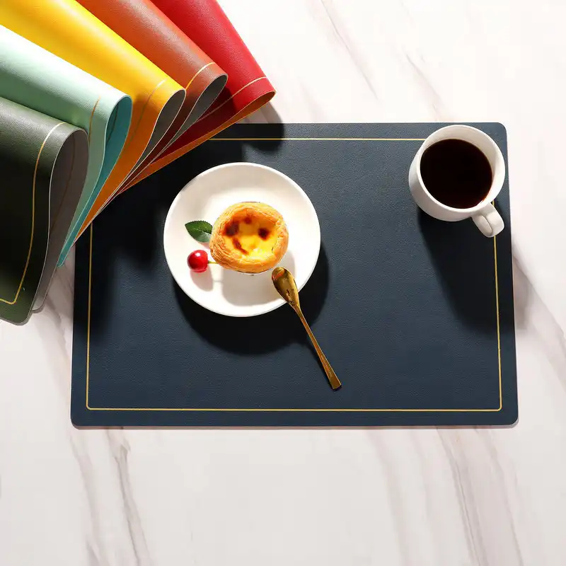 Wholesale Two-Tone PU/PVC Leather Table Mats | Square