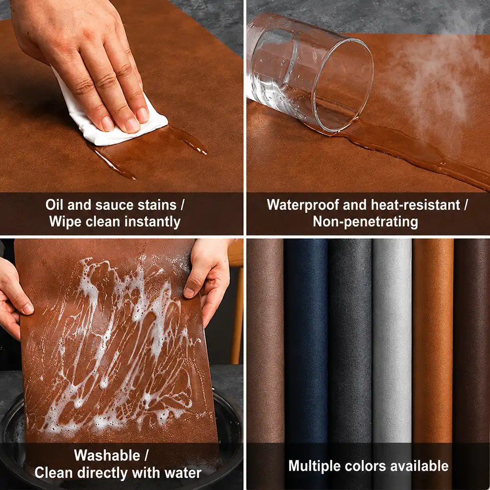 PVC Leather Placemat, Waterproof & Heat Resistant Dining Table Mat for Home, Hotel & Restaurant4