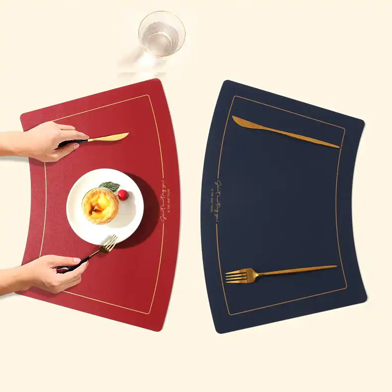 Wholesale wedge-shaped PU leather placemats, suitable for Chinese restaurants4