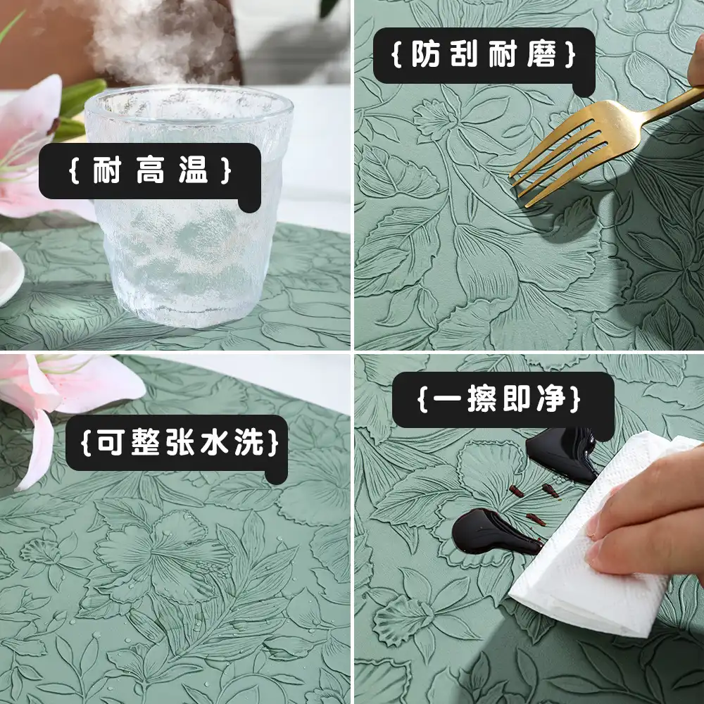 Round double-sided genuine leather placemats | Luxury non-slip wholesale4