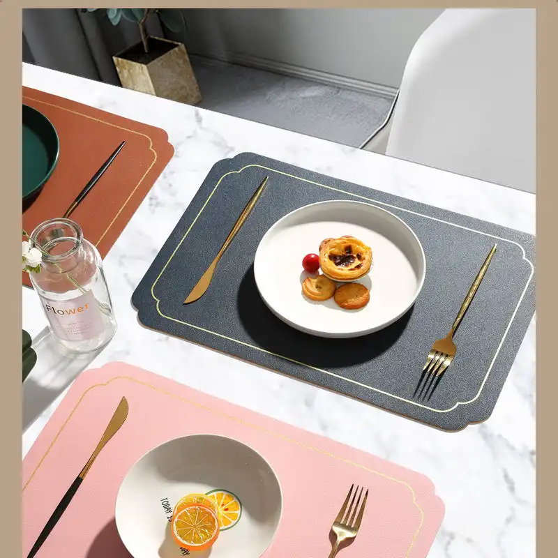 Wholesale two-tone PU leather placemats | Waterproof and non-slip4