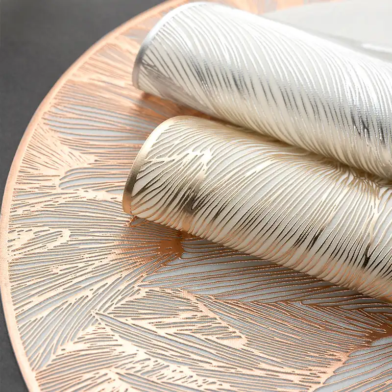 Wholesale gold metallic PVC placemats | Heat resistant3