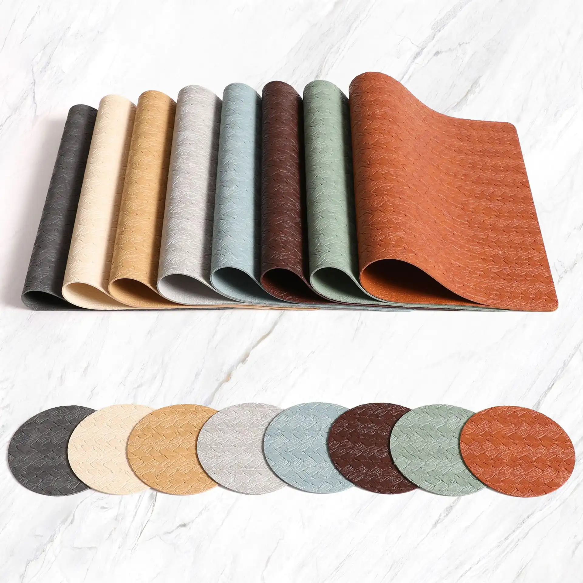 Wholesale Nordic Textured PU Leather Table Mats for Hotels3