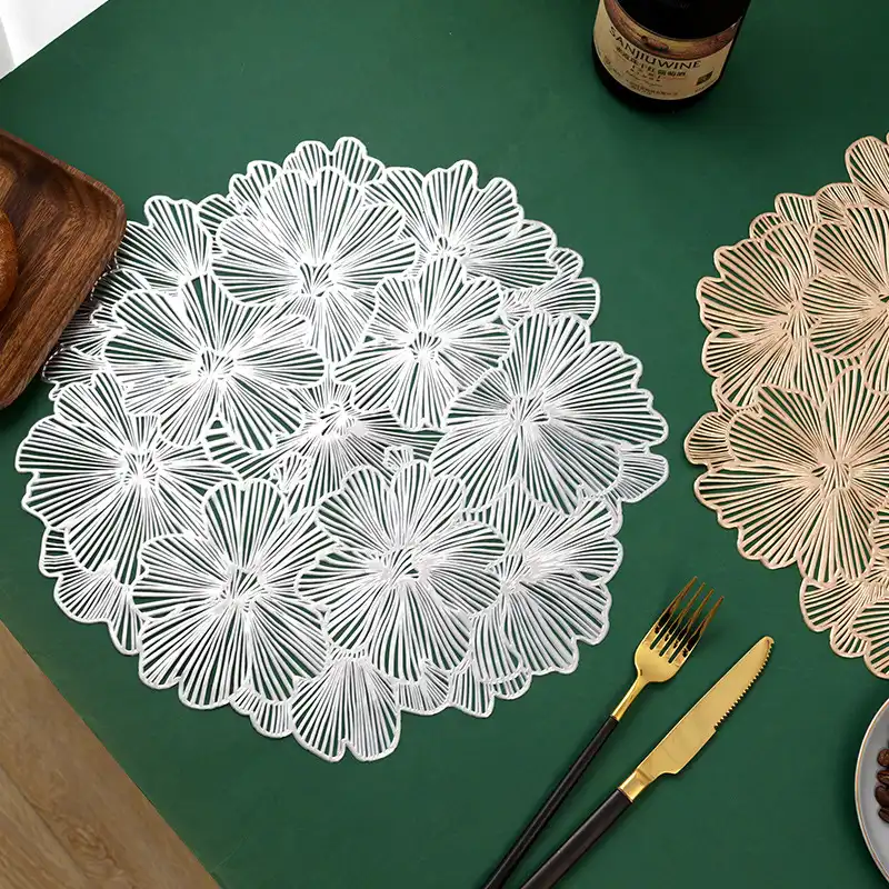Gold Ginkgo Leaf Cutout Placemats | Heat-Resistant4