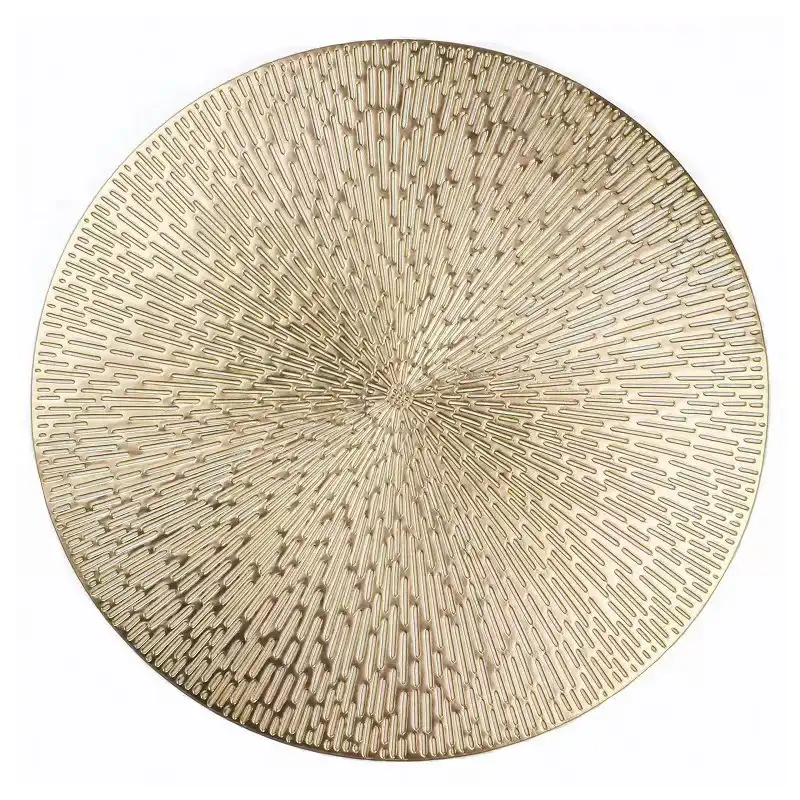 Wholesale round gold-colored perforated metal placemats | Heat resistant5
