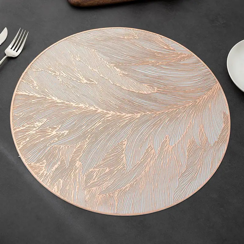 Wholesale gold metallic PVC placemats | Heat resistant4