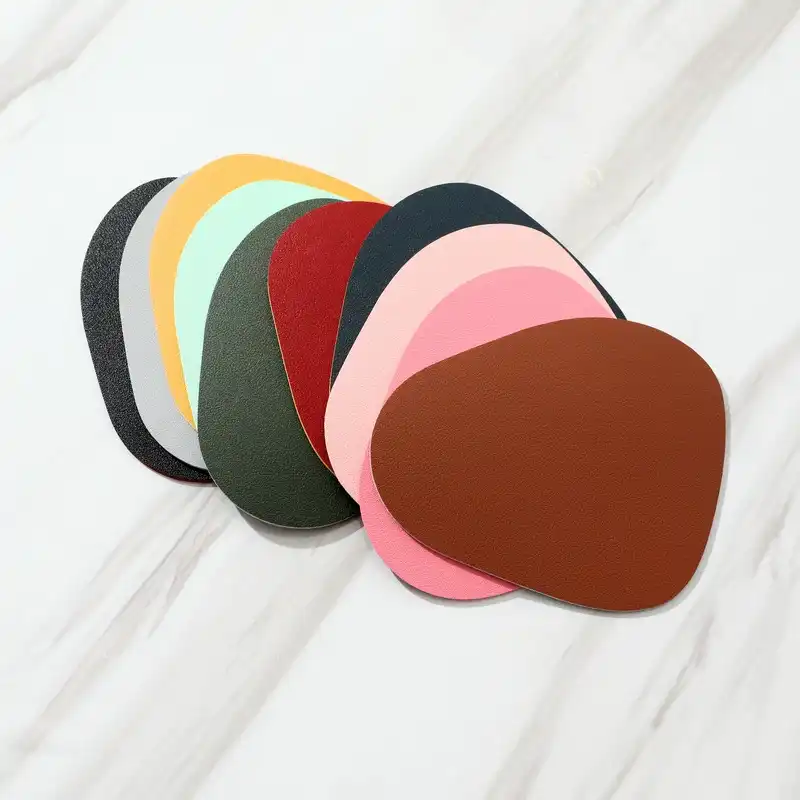 Wholesale Custom Logo Irregular Leather Coasters | Non-Slip2