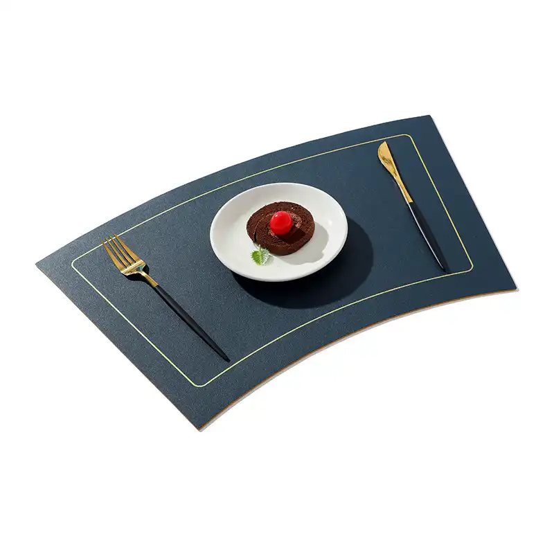 Wholesale wedge-shaped double-sided PVC/PU leather placemats | Anti-slip5