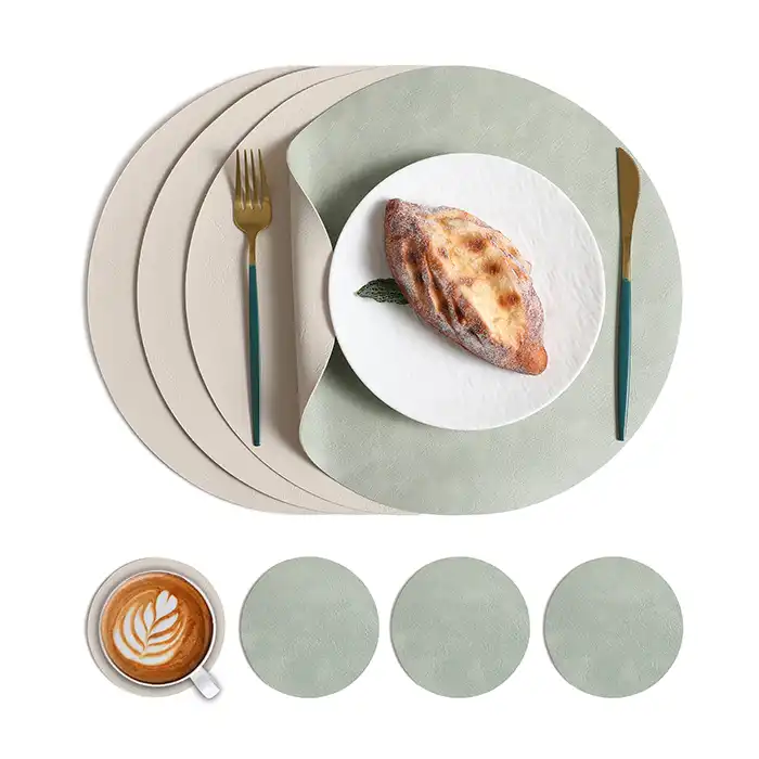 Wholesale Round Luxury PU Leather Table Mats for Gifting