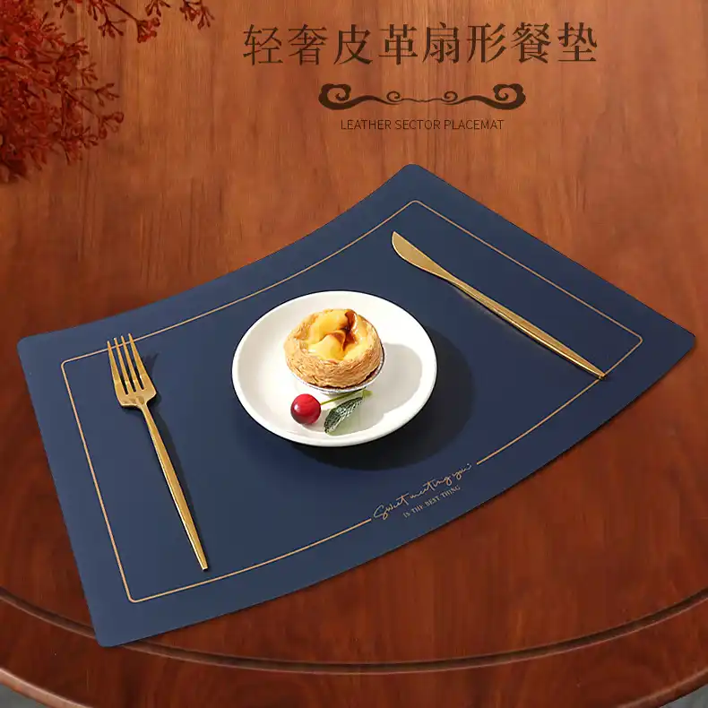 Wholesale wedge-shaped PU leather placemats, suitable for Chinese restaurants2