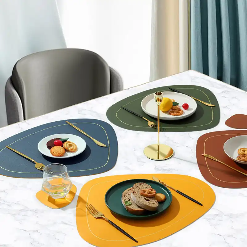 Wholesale Irregular PU Leather Table Mats for Hotels4