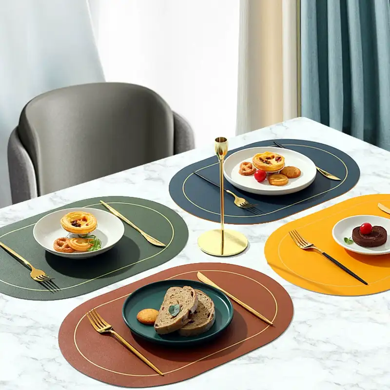 Wholesale Oval PU Leather Table Mats for Hotels & Restaurants5