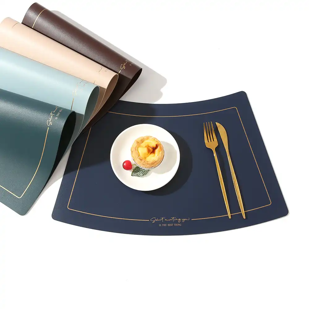Wholesale wedge-shaped PU leather placemats, suitable for Chinese restaurants3