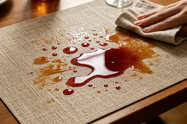 Waterproof Square PVC Metallic Faux Leather Dining Placemats