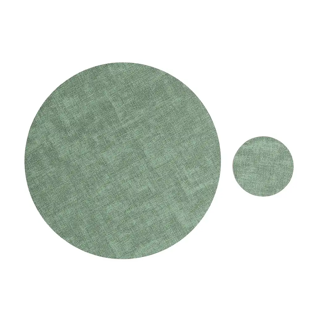 Nordic Round Two-Tone Leather Table Mats | Heat-Resistant5