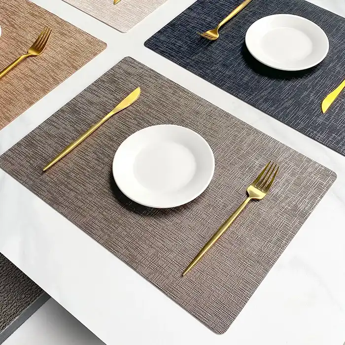 Wholesale Metallic PU Leather Table Mats for Restaurants4