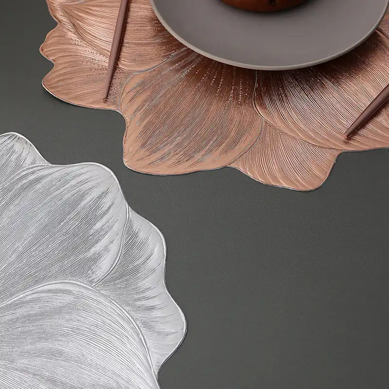 Wholesale Metallic Gold Sunflower PVC Placemat | Heat Resistant2