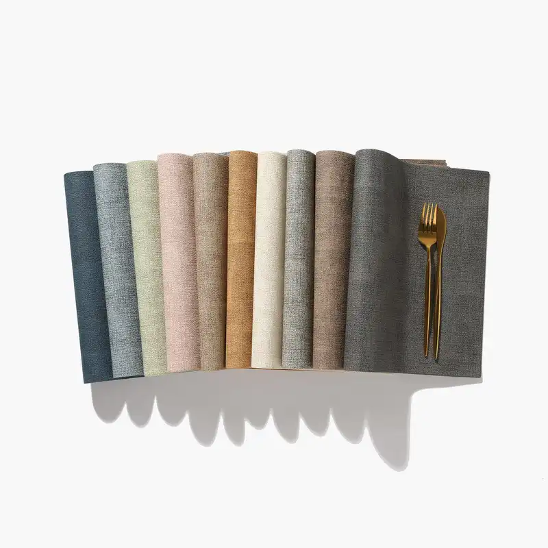 Wholesale Linen-Textured PU Leather Table Mats for Hotels4