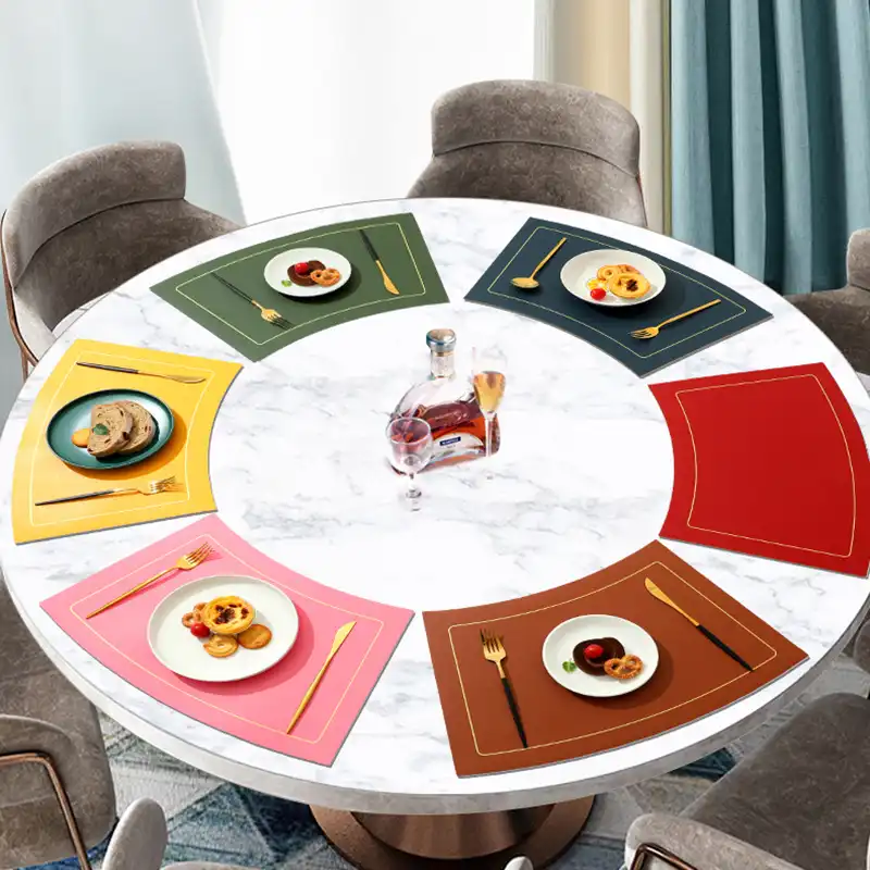 Wholesale wedge-shaped double-sided PVC/PU leather placemats | Anti-slip