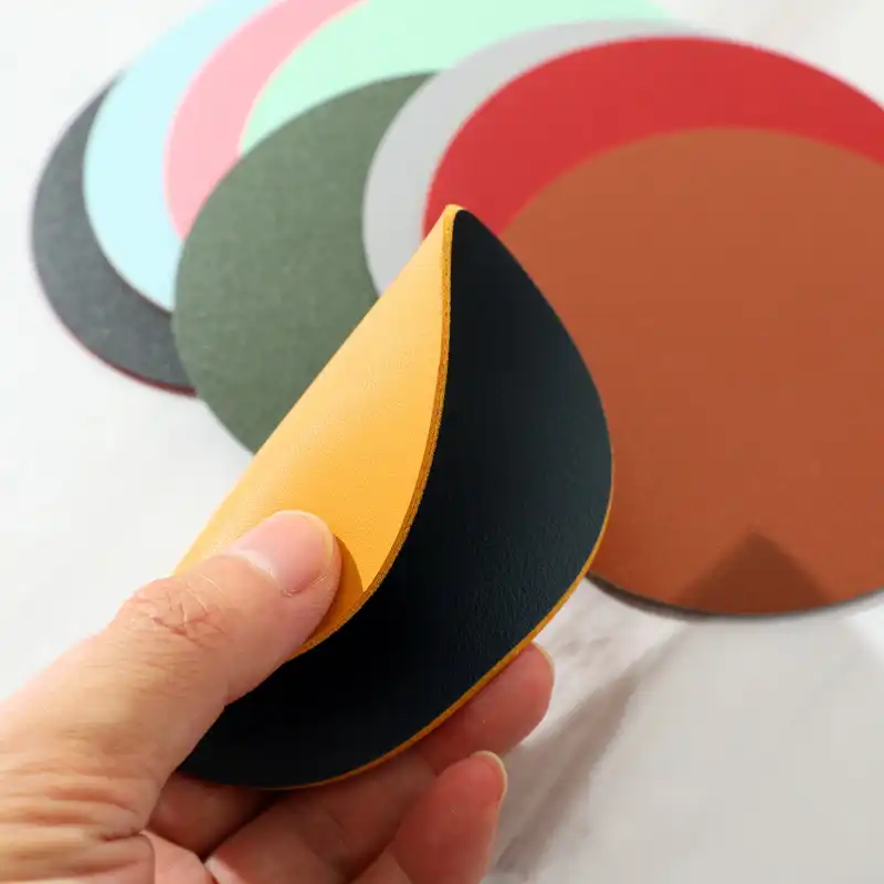 Wholesale Custom Logo Round Leather Coasters | Double-Layer2