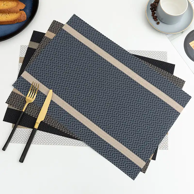 Wholesale Gold Thread PVC Table Mats for Restaurants2