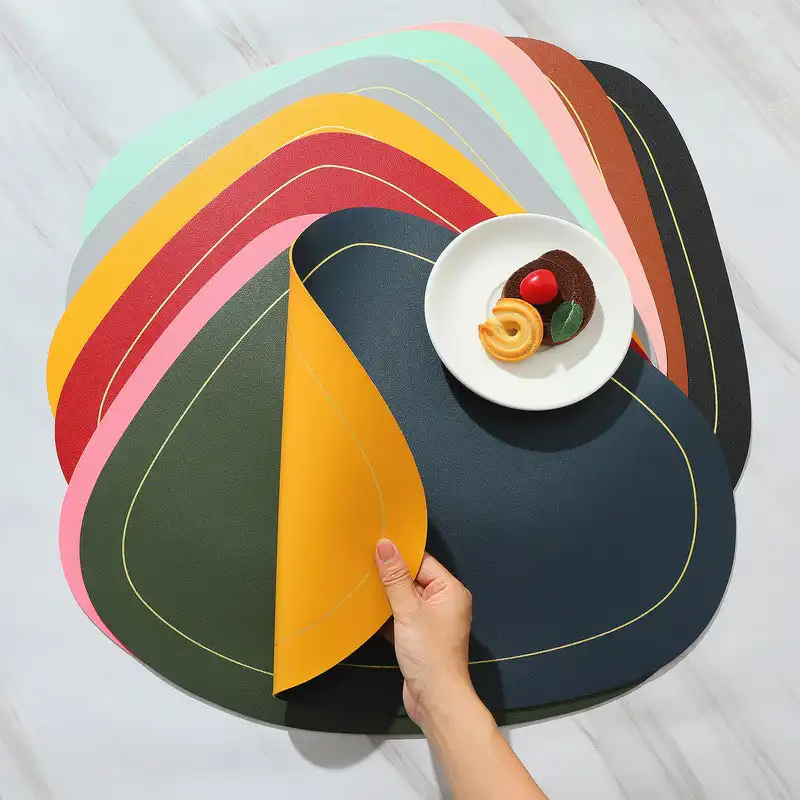 Wholesale Irregular PU Leather Table Mats for Hotels3