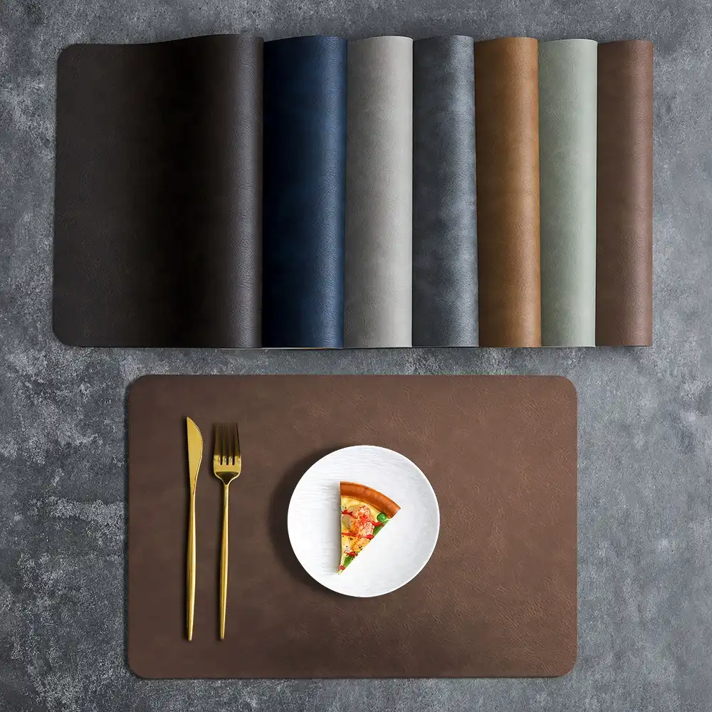 PVC Leather Placemat, Waterproof & Heat Resistant Dining Table Mat for Home, Hotel & Restaurant2