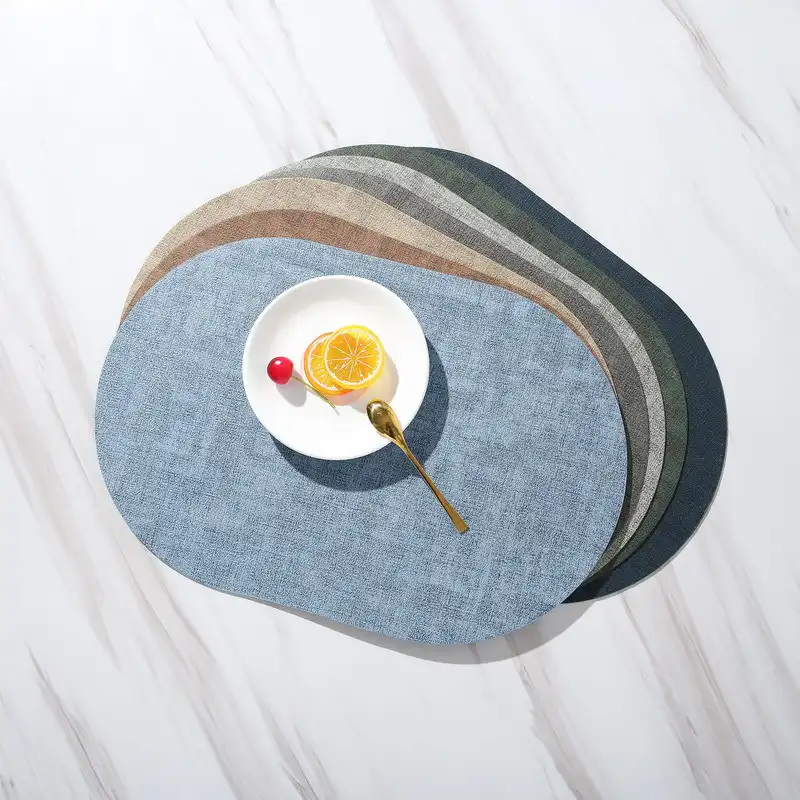 Factory Direct Linen-Textured PU Leather Placemats