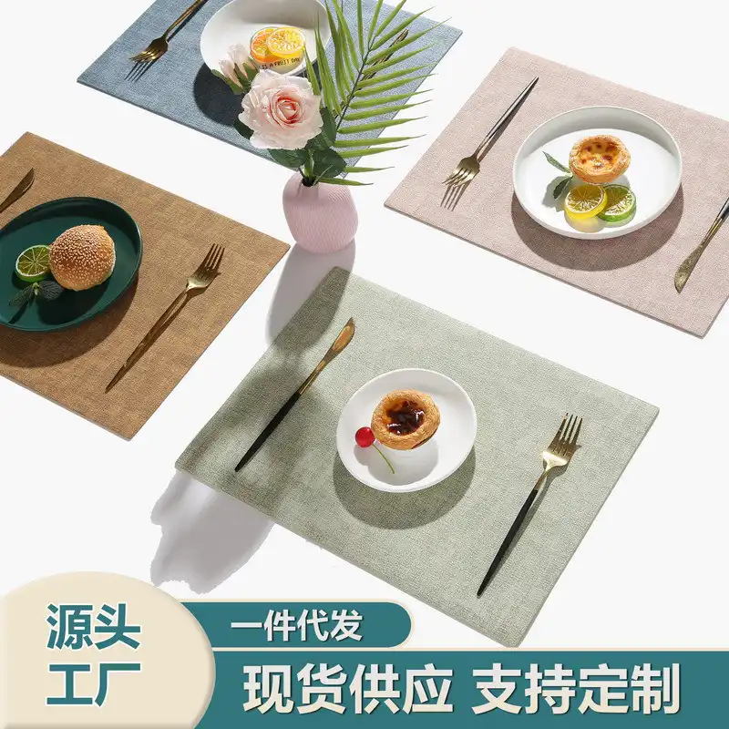 Wholesale Linen-Textured PU Leather Table Mats for Hotels3