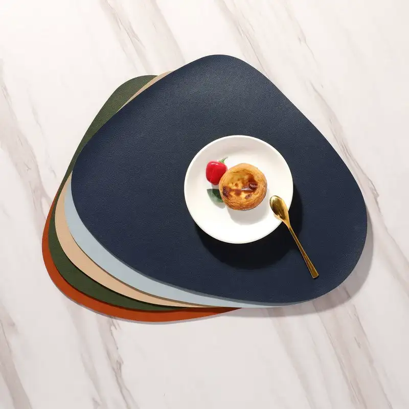 Wholesale Tear-Drop PU Leather Table Mats for Restaurants3
