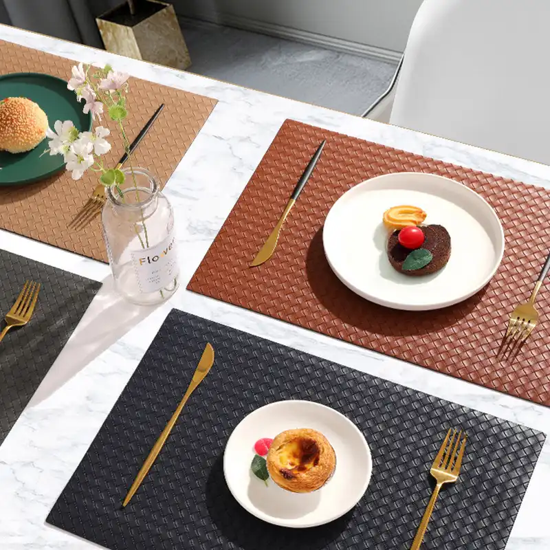 Wholesale modern woven leather placemats | Oil-resistant3