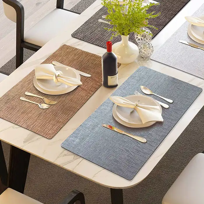 Wholesale Metallic PU Leather Table Mats for Restaurants