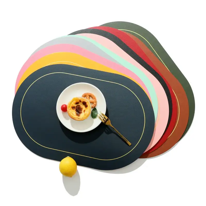 Wholesale Oval PU Leather Table Mats for Hotels & Restaurants