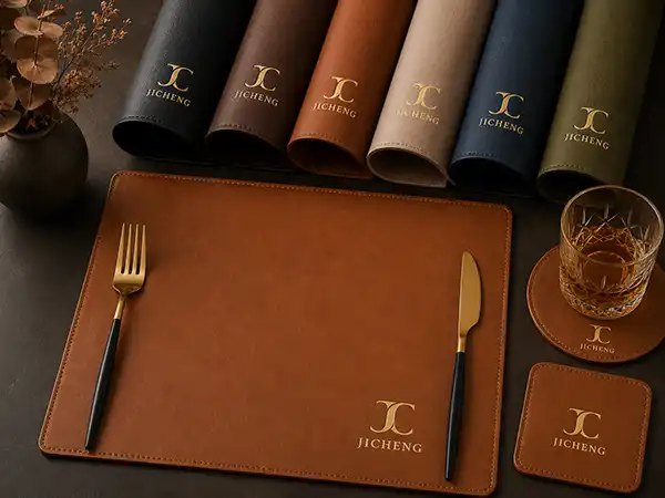 Custom logo leather placemat