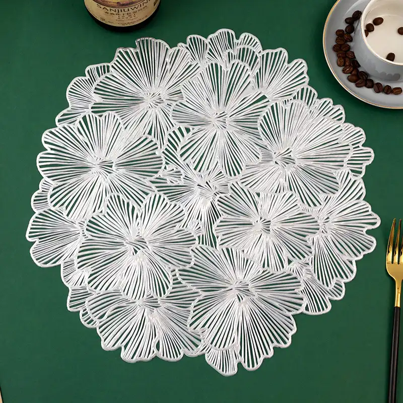 Gold Ginkgo Leaf Cutout Placemats | Heat-Resistant
