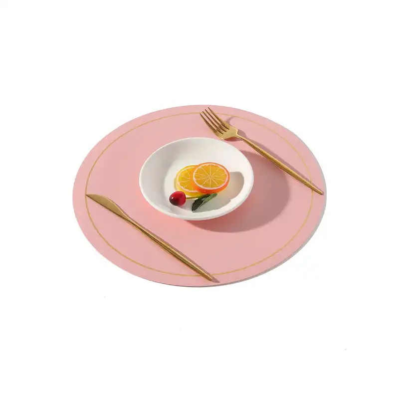 Wholesale extra-large round leather placemats | Waterproof and non-slip5