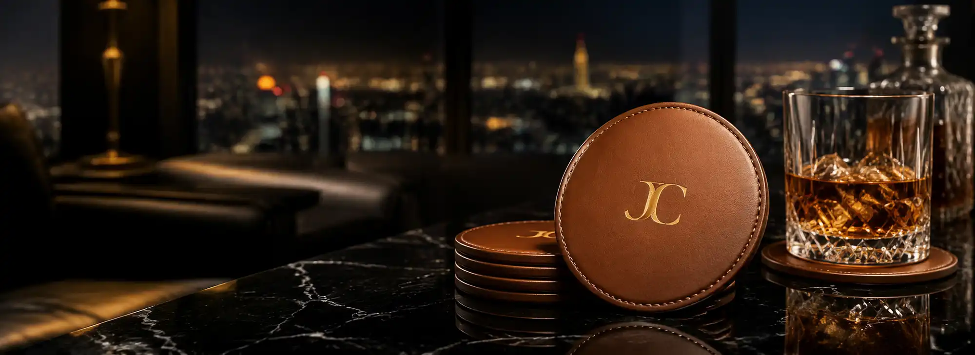 Custom leather coasters for wholesale and OEM projects