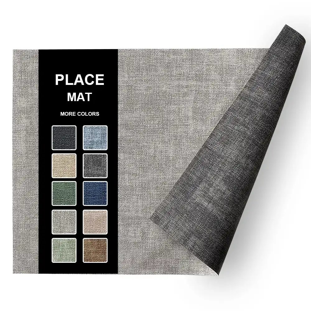 Wholesale Linen-Textured PU Leather Table Mats for Hotels