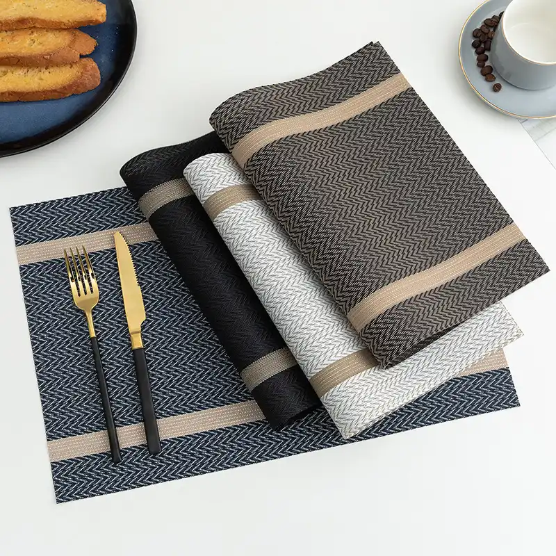 Wholesale Gold Thread PVC Table Mats for Restaurants