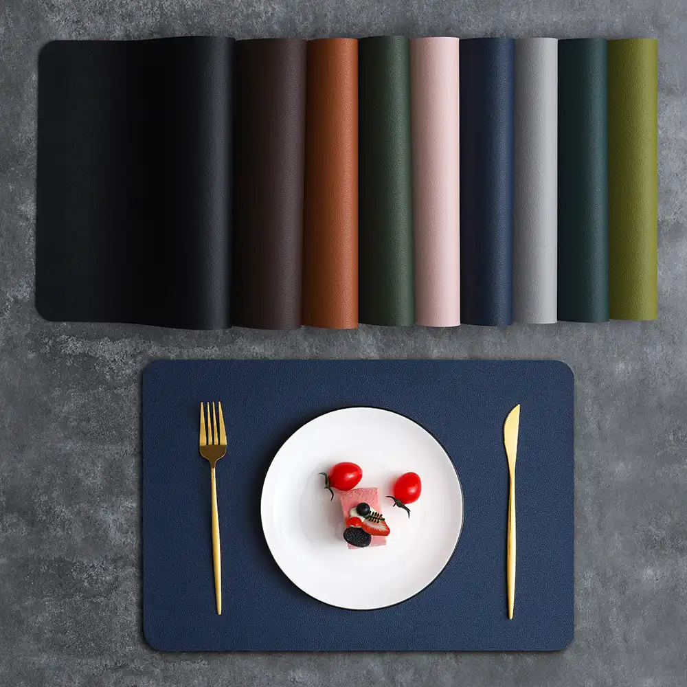 Wholesale Reversible PU/PVC Leather Table Mats for Hotels2