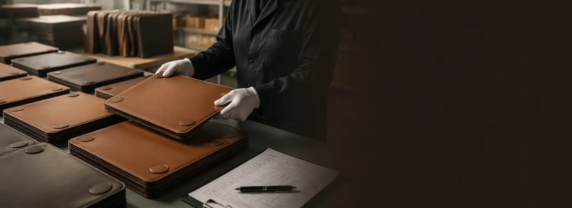 Leather placemat quality inspection