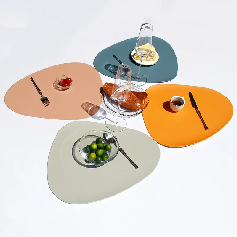 Waterdrop-Shaped PVC Faux Leather Placemat3