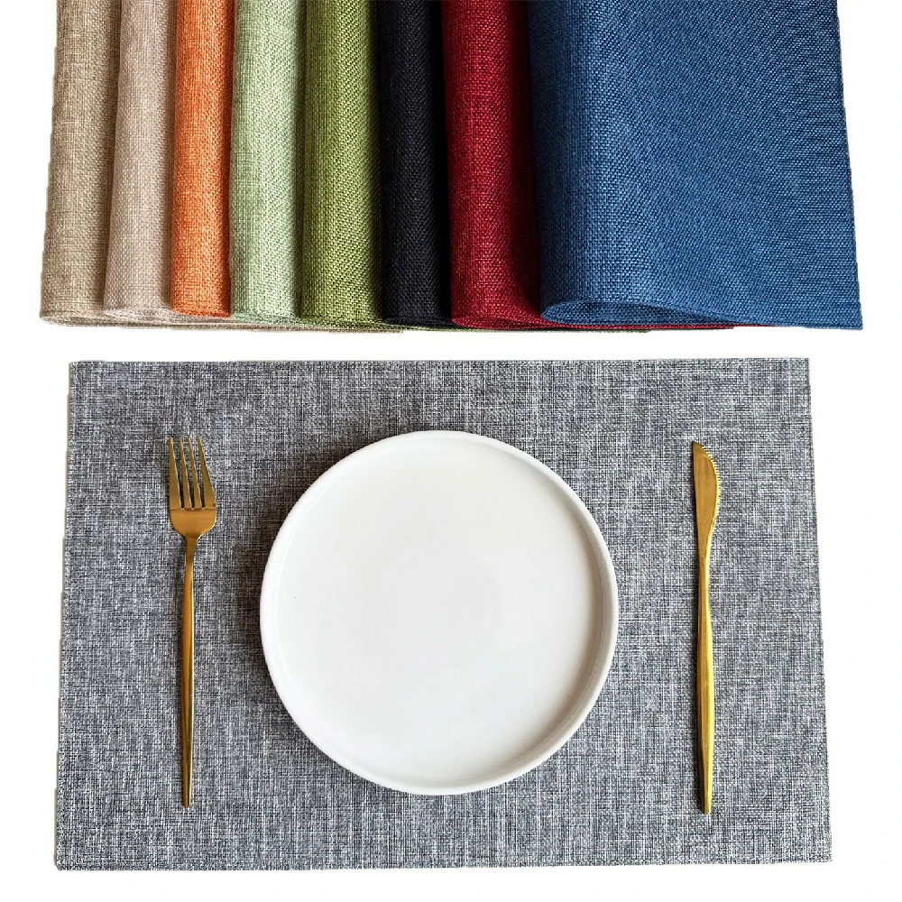 Coordinated Linen-Look Polyester Placemats and Table Runner5