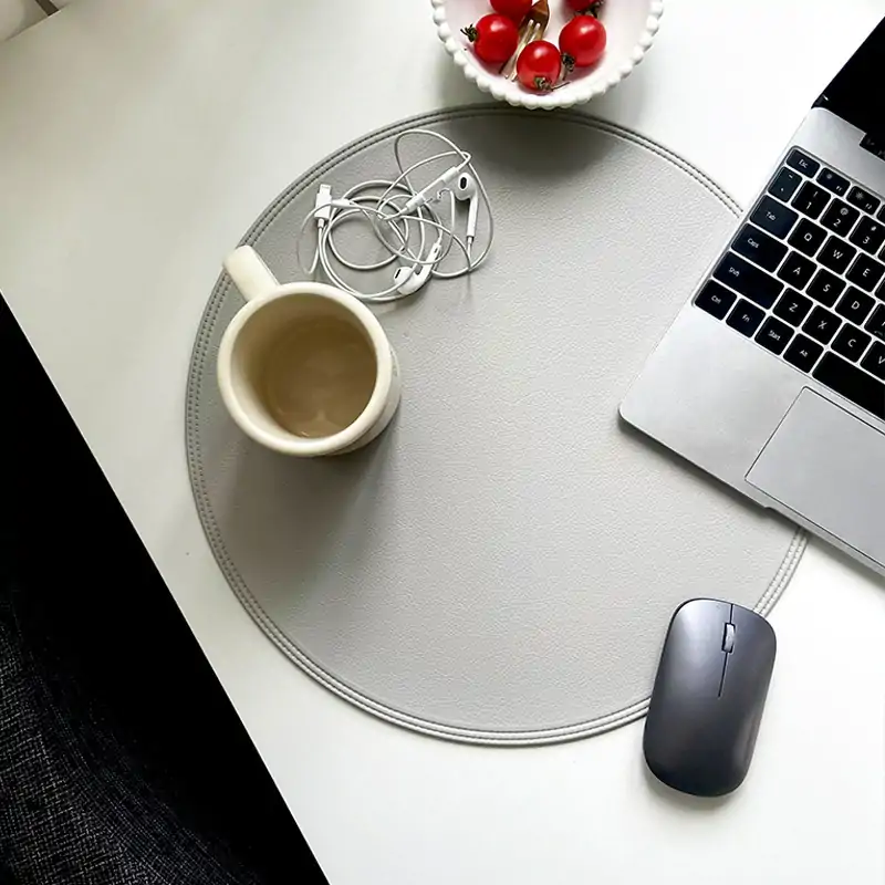 Round Double-Sided PVC Faux Leather Placemat4