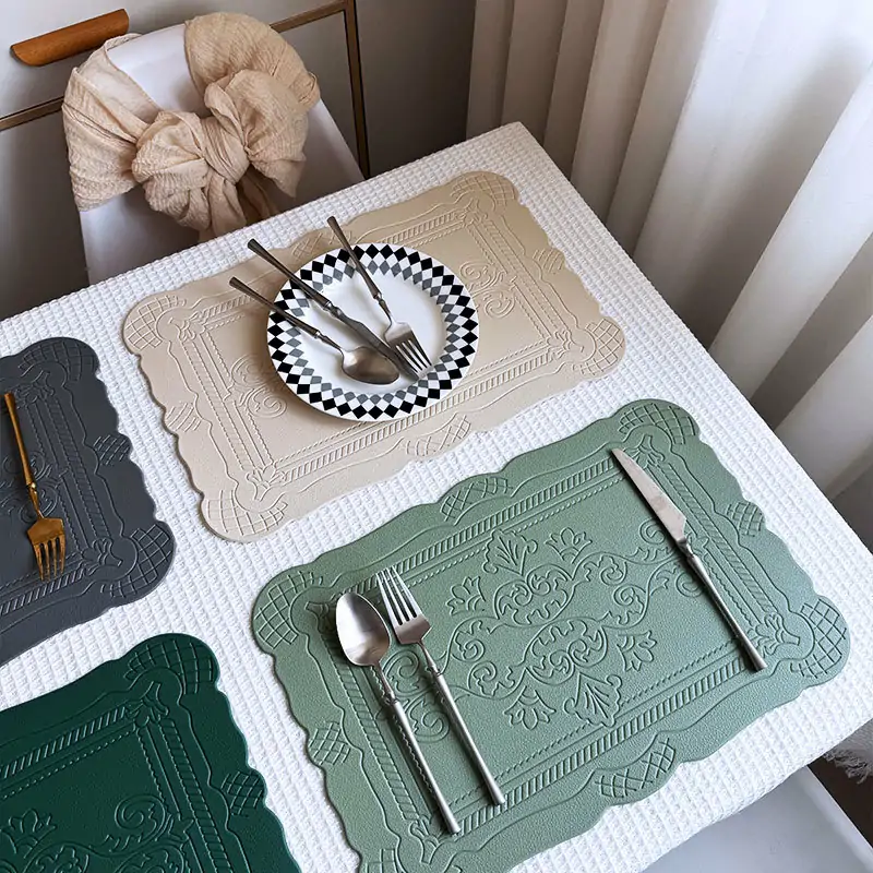 Embossed Vintage PVC Faux Leather Placemat