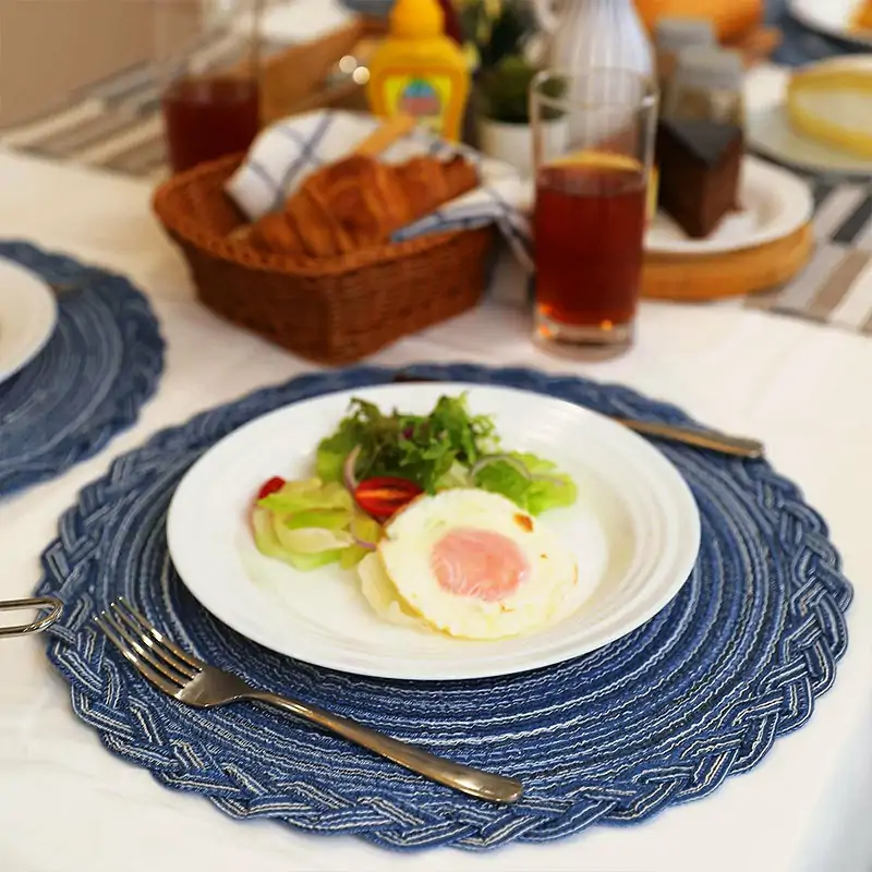 Scalloped Round Polyester Braided Placemat4