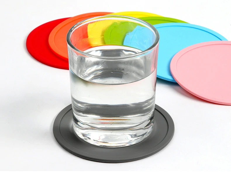 Round Raised-Edge Silicone Drink Coaster2
