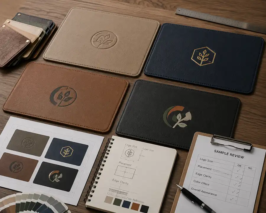 custom leather placemat logo sample review