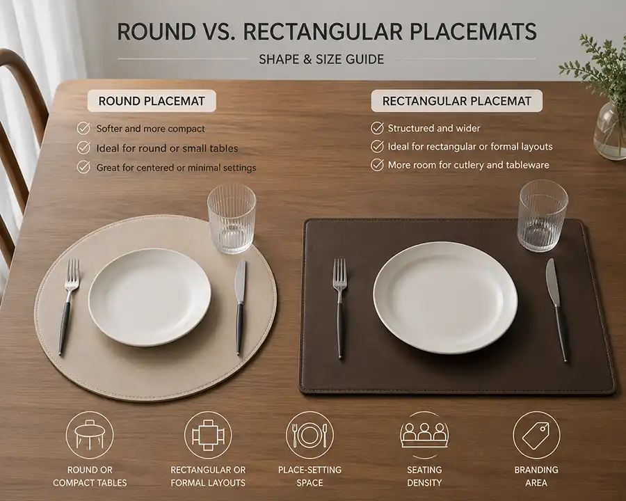 round vs rectangular placemats shape size guide round vs rectangular placemats shape size guide